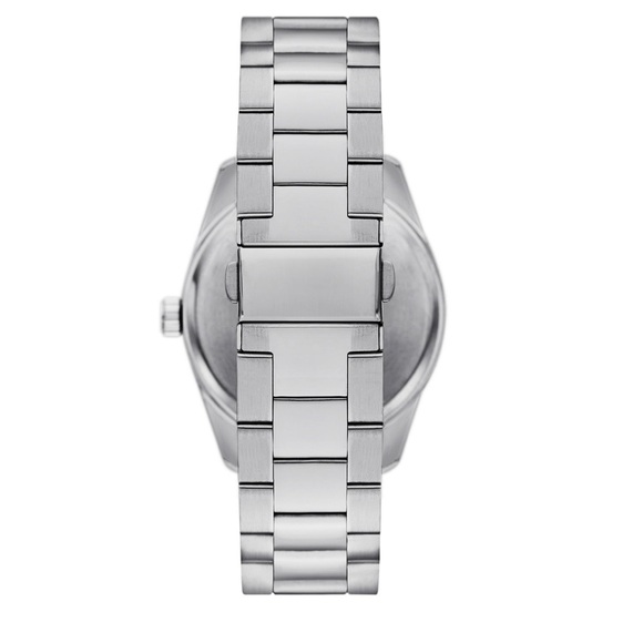 George Men's Watch: Silver Tone Case, Silver Dial, Silver Tone 3 Link Bracelet - Picture 3 of 4